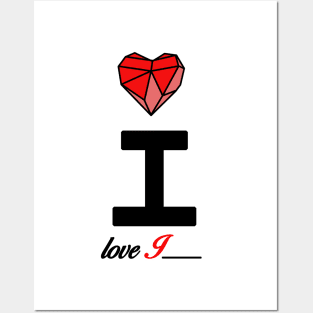 Initial love letter I for valentine Posters and Art